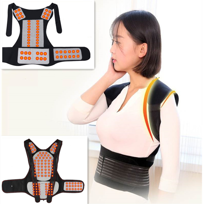 Posture Corrector Back - Pain Relief Vest Tourmaline Self-heating Magnetic